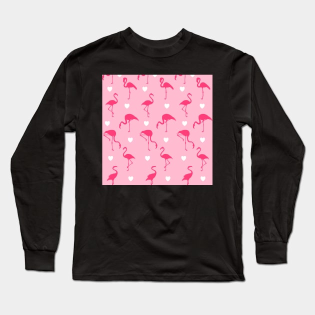Flamingo Pattern Long Sleeve T-Shirt by busines_night